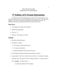 5th Edition APA Format Information