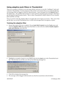 Using junk mail controls in Thunderbird