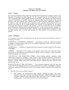 ARTICLE II Recycling [Adopted 12-18-2007 by Ord. No. 130