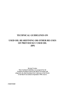 SBC TEch Guidelines on Used Oil