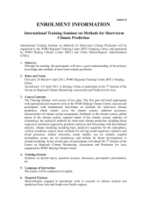 International Training Seminar on Methods for Short