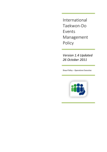 ITFNZ Event Management Policy - International Taekwon-Do
