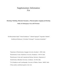 Supplementary Information For Homology Modeling, Molecular
