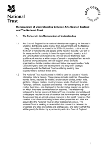 Memorandum of Understanding between Arts Council England and