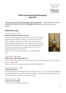 Wells Cathedral Email Newsletter July 2014 This is a printed copy of