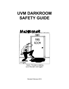 Darkroom Safety Guide. - University of Vermont