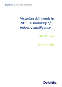 Victorian skill needs in 2011 - Department of Education and Early