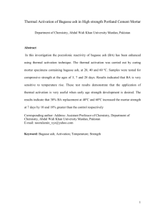 activation of bagasse ash in cementiious system using different