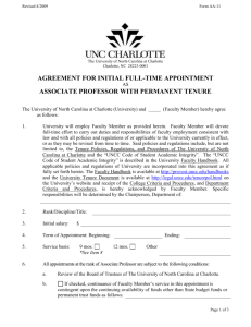 Agreement for Initial Full-Time Appointment as Associate Professor