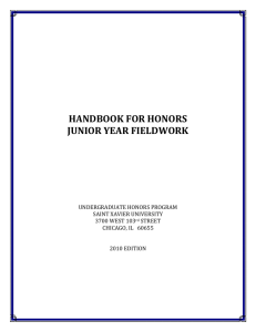 handbook for honors - Saint Xavier University