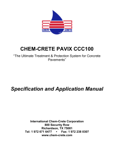 Chem-Crete PAVIX Specification and Application Manual