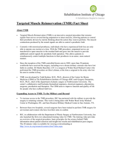Targeted Muscle Reinnervation (TMR) Fact Sheet