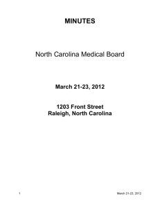 MINUTES - North Carolina Medical Board
