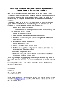 Letter from Tom Kraus to founding members ETH May 13