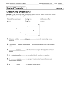 Lesson 2 | Classifying Organisms