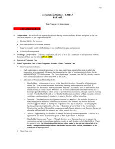 THE CORPORATE STRUCTURE