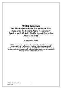 PPHSN Guidelines SARS 9th April 03