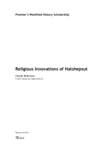 Religious Innovations of Hatshepsut