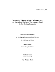 Developing Efficient Market Infrastructure and