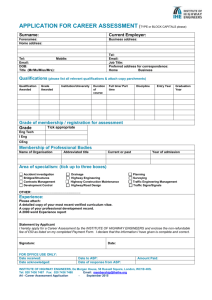 Career Assessment Application Form