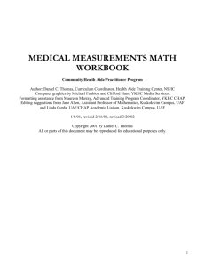 medical measurements math workbook