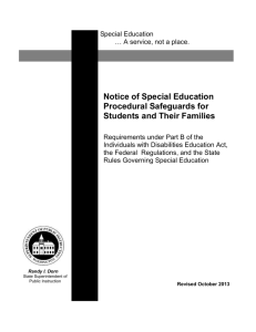 Notice of Special Education Procedural Safeguards for Students and