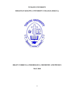 University of Dar es Salaam Science Curriculum