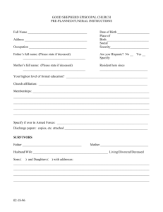 Preplanned Burial Information Form