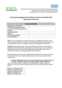 Community Engagement Practitioner Programme (Pilot) 2015