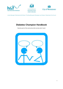 Diabetes Champion Handbook - Hammersmith & Fulham, Ealing