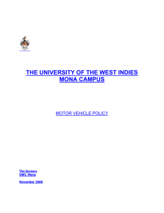 MOTOR VEHICLE POLICY - University of the West Indies