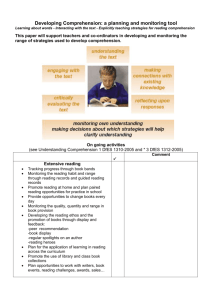 Developing and Monitoring Comprehension 1