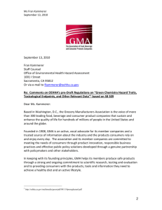 September 13, 2010 - Grocery Manufacturers Association