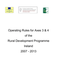 Operating Rules for Axes 3 & 4 of the Rural Development