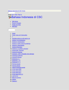 Bahasa Indonesia di CSC - 3 - Grammar Kegiatan
