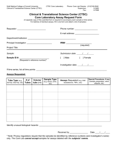 Assay Request Form - Weill Medical College