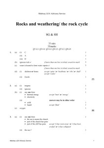 Rocks and weathering/the rock cycle