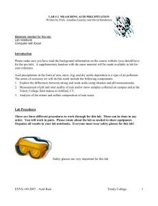 Lab # 2 Measuring Acid Precipitation