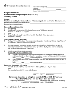 Hospital Associate Blood Borne Pathogen Needle