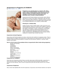 Acupuncture in Pregnancy & Childbirth
