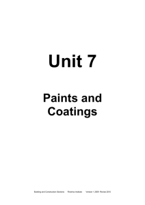 Unit 7 Paints and Coatings