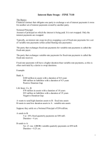 Interest Rate Swaps – FINE 7110