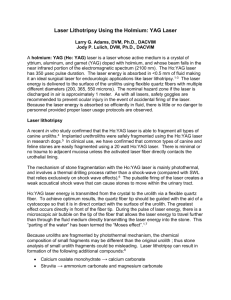 Laser Lithotripsy Using the Holmium: YAG Laser