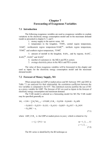 Chapter 7 Forecasting of Exogenous Variables