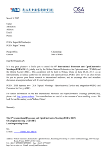 Invitation Letter - POEM 2015 International Photonics and
