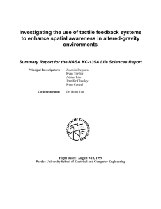 Investigating the use of tactile feedback systems to enhance spatial