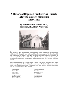 A History of Hopewell Presbyterian Church,