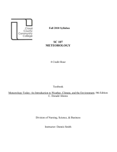 SC107 Meteorology - Smith - Cloud County Community College