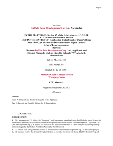 Page 1 Page 1 Case Name: Buffalo Point Development Corp. v