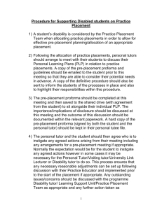 Procedure for Supporting Disabled students on Practice Placement